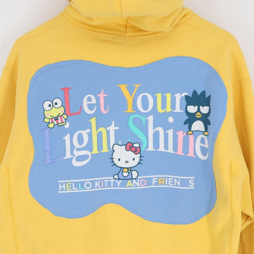 Hello Kitty Upcycled Reworked Custom Yellow Hoodie Size L - Picture 4 of 5